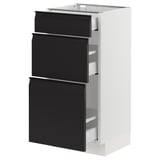 SEKTION / MAXIMERA Armoire inférieure 3 tiroirs, blanc/Upplöv anthracite mat, 15x15x30 "