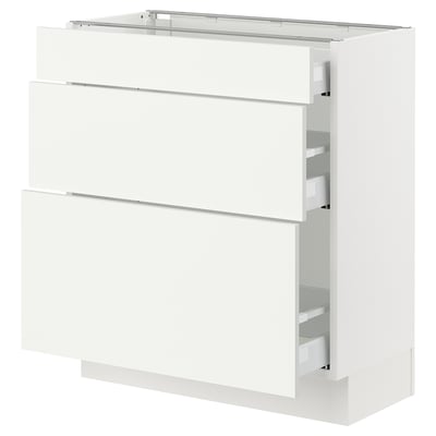 SEKTION / MAXIMERA Armoire inférieure 3 tiroirs, blanc/Vallstena blanc, 30x15x30 "