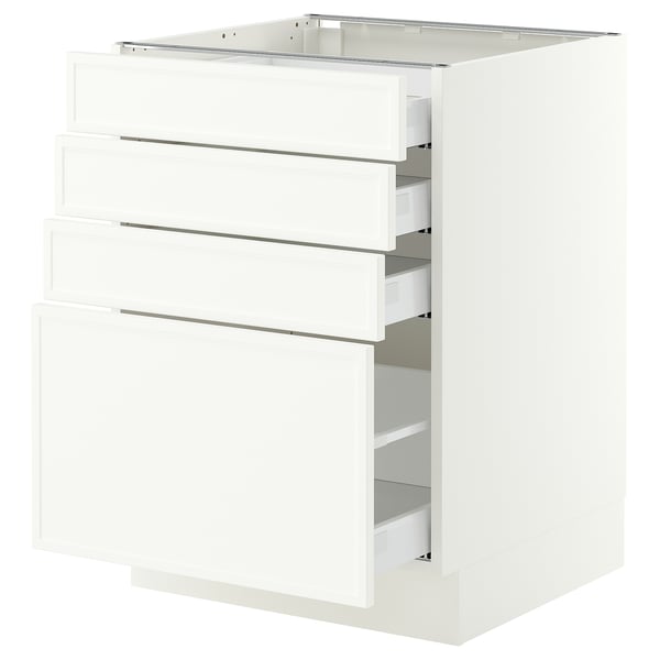 SEKTION / MAXIMERA Armoire inférieure 4 tiroirs, blanc/Aspudden blanc mat, 24x24x30 "