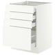 SEKTION / MAXIMERA Armoire inférieure 4 tiroirs, blanc/Aspudden blanc mat, 24x24x30 "