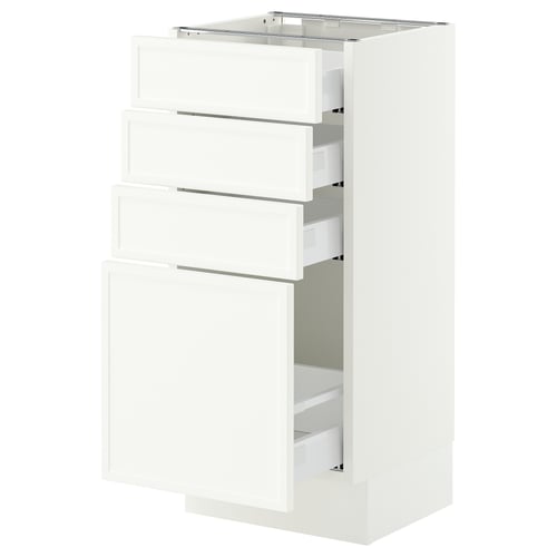 SEKTION / MAXIMERA Armoire inférieure 4 tiroirs, blanc/Aspudden blanc mat, 15x15x30 "