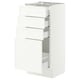 SEKTION / MAXIMERA Armoire inférieure 4 tiroirs, blanc/Aspudden blanc mat, 15x15x30 "