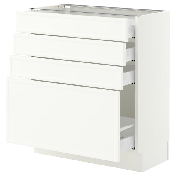 SEKTION / MAXIMERA Armoire inférieure 4 tiroirs, blanc/Aspudden blanc mat, 30x15x30 "