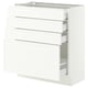 SEKTION / MAXIMERA Armoire inférieure 4 tiroirs, blanc/Aspudden blanc mat, 30x15x30 "