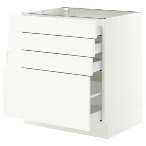 SEKTION / MAXIMERA Armoire inférieure 4 tiroirs, blanc/Aspudden blanc mat, 30x24x30 "
