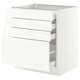 SEKTION / MAXIMERA Armoire inférieure 4 tiroirs, blanc/Aspudden blanc mat, 30x24x30 "