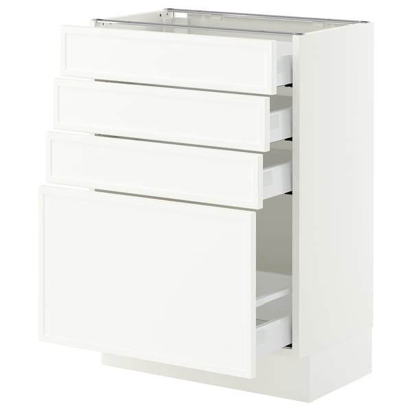 SEKTION / MAXIMERA Armoire inférieure 4 tiroirs, blanc/Aspudden blanc mat, 24x15x30 "