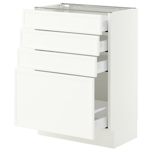 SEKTION / MAXIMERA Armoire inférieure 4 tiroirs, blanc/Aspudden blanc mat, 24x15x30 "