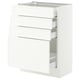 SEKTION / MAXIMERA Armoire inférieure 4 tiroirs, blanc/Aspudden blanc mat, 24x15x30 "