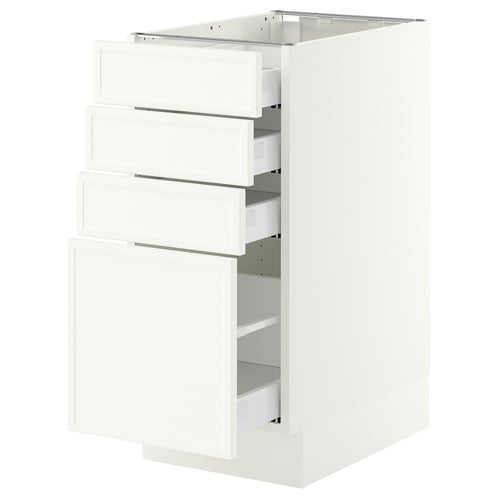 SEKTION / MAXIMERA Armoire inférieure 4 tiroirs, blanc/Aspudden blanc mat, 15x24x30 "