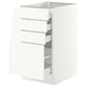 SEKTION / MAXIMERA Armoire inférieure 4 tiroirs, blanc/Aspudden blanc mat, 18x24x30 "