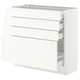 SEKTION / MAXIMERA Armoire inférieure 4 tiroirs, blanc/Aspudden blanc mat, 36x15x30 "