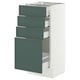 SEKTION / MAXIMERA Armoire inférieure 4 tiroirs, blanc/Aspudden gris-vert foncé, 15x15x30 "
