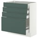 SEKTION / MAXIMERA Armoire inférieure 4 tiroirs, blanc/Aspudden gris-vert foncé, 30x15x30 "