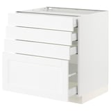 SEKTION / MAXIMERA Armoire inférieure 4 tiroirs, blanc Enköping/blanc effet bois, 30x24x30 "