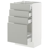 SEKTION / MAXIMERA Armoire inférieure 4 tiroirs, blanc/Havstorp gris clair, 18x15x30 "