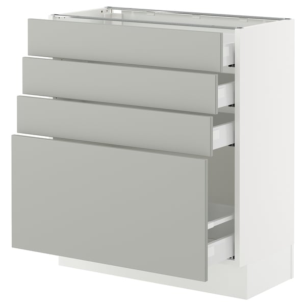 SEKTION / MAXIMERA Armoire inférieure 4 tiroirs, blanc/Havstorp gris clair, 30x15x30 "