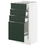 SEKTION / MAXIMERA Armoire inférieure 4 tiroirs, blanc/Havstorp vert profond, 15x15x30 "