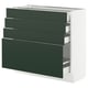 SEKTION / MAXIMERA Armoire inférieure 4 tiroirs, blanc/Havstorp vert profond, 36x15x30 "