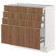 SEKTION / MAXIMERA Armoire inférieure 4 tiroirs, blanc/Tistorp effet noyer foncé, 36x15x30 "