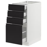 SEKTION / MAXIMERA Armoire inférieure 4 tiroirs, blanc/Upplöv anthracite mat, 15x24x30 "