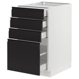 SEKTION / MAXIMERA Armoire inférieure 4 tiroirs, blanc/Upplöv anthracite mat, 18x24x30 "