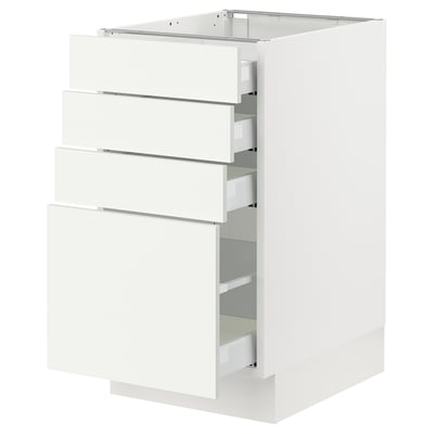 SEKTION / MAXIMERA Armoire inférieure 4 tiroirs, blanc/Vallstena blanc, 18x24x30 "