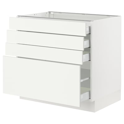 SEKTION / MAXIMERA Armoire inférieure 4 tiroirs, blanc/Vallstena blanc, 36x24x30 "