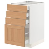 SEKTION / MAXIMERA Armoire inférieure 4 tiroirs, blanc/Vedhamn chêne, 18x24x30 "