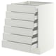 SEKTION / MAXIMERA Armoire inférieure 6 faç/6 tir bas, blanc/Aspudden gris clair, 24x24x30 "
