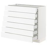 SEKTION / MAXIMERA Armoire inférieure 6 faç/6 tir bas, blanc Enköping/blanc effet bois, 36x15x30 "