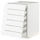 SEKTION / MAXIMERA Armoire inférieure 6 faç/6 tir bas, blanc Enköping/blanc effet bois, 24x24x30 "