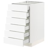 SEKTION / MAXIMERA Armoire inférieure 6 faç/6 tir bas, blanc Enköping/blanc effet bois, 18x24x30 "