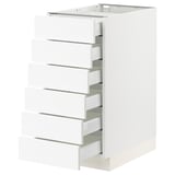 SEKTION / MAXIMERA Armoire inférieure 6 faç/6 tir bas, blanc Enköping/blanc effet bois, 15x24x30 "