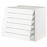 SEKTION / MAXIMERA Armoire inférieure 6 faç/6 tir bas, blanc Enköping/blanc effet bois, 36x24x30 "