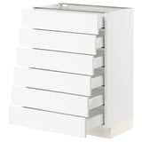 SEKTION / MAXIMERA Armoire inférieure 6 faç/6 tir bas, blanc Enköping/blanc effet bois, 24x15x30 "