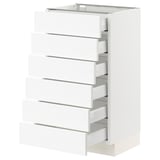 SEKTION / MAXIMERA Armoire inférieure 6 faç/6 tir bas, blanc Enköping/blanc effet bois, 18x15x30 "
