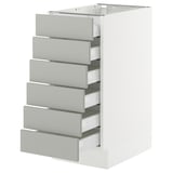 SEKTION / MAXIMERA Armoire inférieure 6 faç/6 tir bas, blanc/Havstorp gris clair, 15x24x30 "