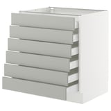 SEKTION / MAXIMERA Armoire inférieure 6 faç/6 tir bas, blanc/Havstorp gris clair, 30x24x30 "