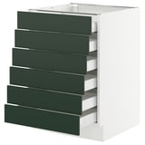 SEKTION / MAXIMERA Armoire inférieure 6 faç/6 tir bas, blanc/Havstorp vert profond, 24x24x30 "