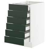 SEKTION / MAXIMERA Armoire inférieure 6 faç/6 tir bas, blanc/Havstorp vert profond, 18x24x30 "