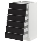 SEKTION / MAXIMERA Armoire inférieure 6 faç/6 tir bas, blanc/Upplöv anthracite mat, 18x15x30 "