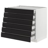 SEKTION / MAXIMERA Armoire inférieure 6 faç/6 tir bas, blanc/Upplöv anthracite mat, 36x24x30 "