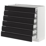 SEKTION / MAXIMERA Armoire inférieure 6 faç/6 tir bas, blanc/Upplöv anthracite mat, 36x15x30 "