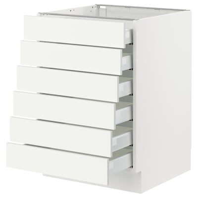 SEKTION / MAXIMERA Armoire inférieure 6 faç/6 tir bas, blanc/Vallstena blanc, 24x24x30 "