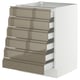 SEKTION / MAXIMERA Armoire inférieure 6 faç/6 tir bas, blanc/Voxtorp gris-brun foncé ultrabrillant, 24x24x30 "