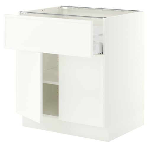 SEKTION / MAXIMERA Armoire inférieure av tir/2 prtes, blanc/Aspudden blanc mat, 30x24x30 "