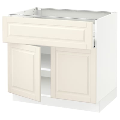 SEKTION / MAXIMERA Armoire inférieure av tir/2 prtes, blanc/Bodbyn blanc cassé, 36x24x30 "