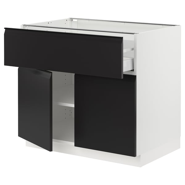 SEKTION / MAXIMERA Armoire inférieure av tir/2 prtes, blanc/Upplöv anthracite mat, 36x24x30 "