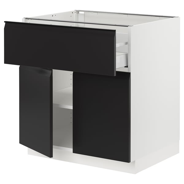 SEKTION / MAXIMERA Armoire inférieure av tir/2 prtes, blanc/Upplöv anthracite mat, 30x24x30 "